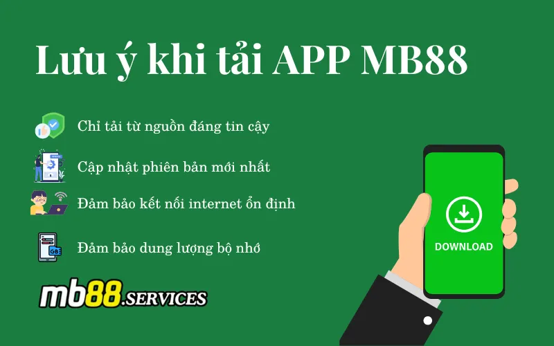 Lưu ý khi tải app MB88